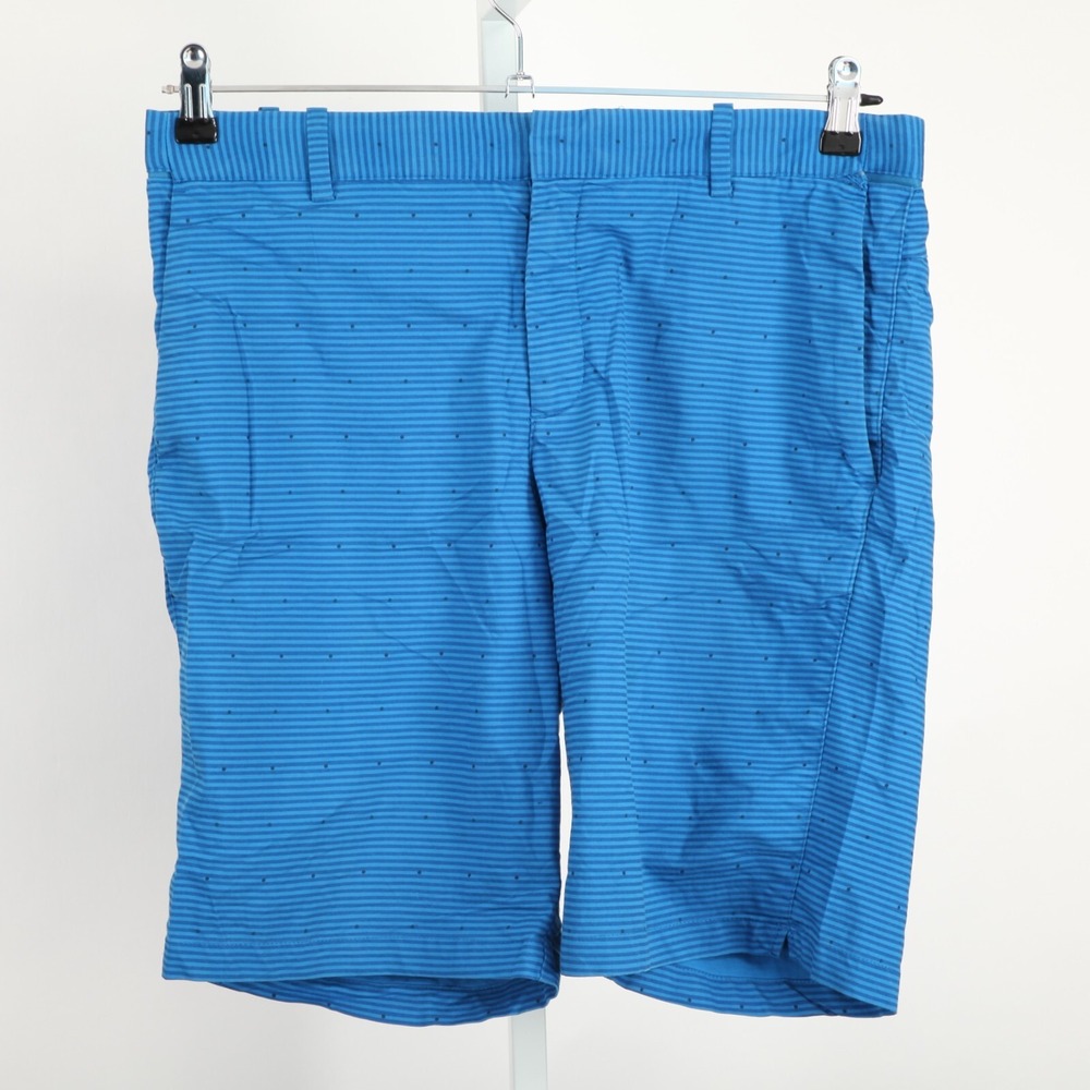 Nike Shorts Mens 32 Blue Striped Flex DriFit Flat Front 9.5" inseam Golf